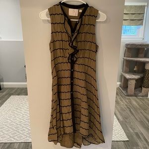 Anthropologie-9H15 S’ CL dress. Olive green/black, size 6